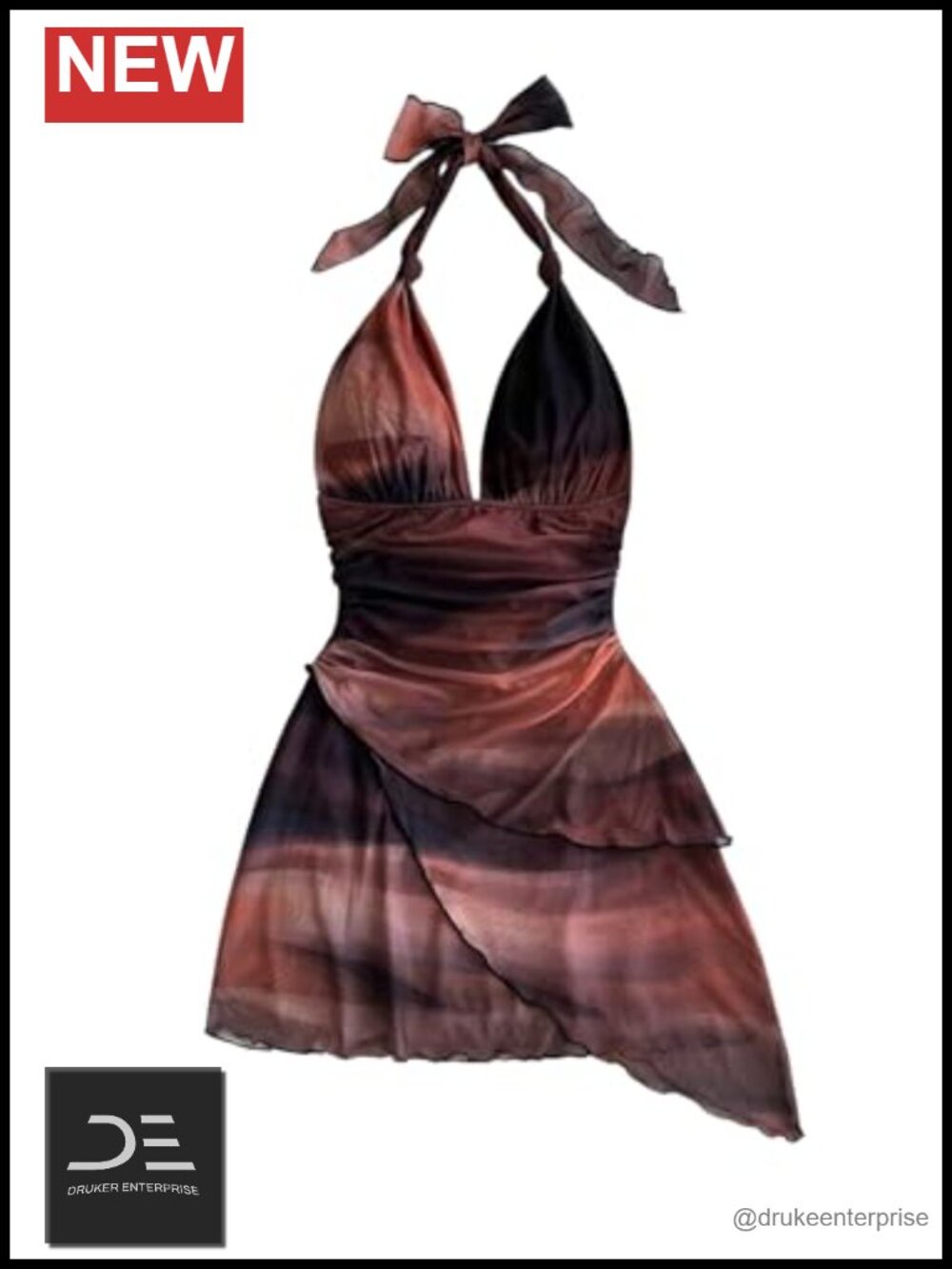 Halter Mini Dress Y2K Backless Leopard Bodycon Mesh Club Party
